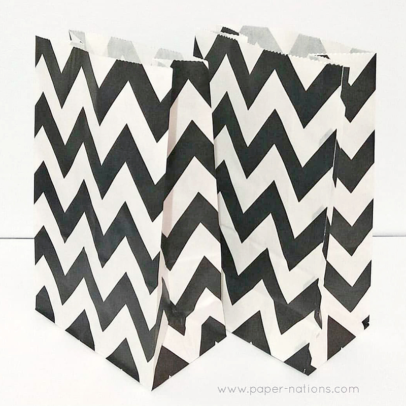 Standing Favor Bag - Chevron Black